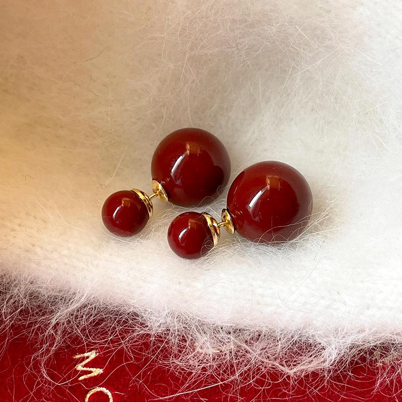 Product Introduction of S925 Silver Needle Double-Sided Pearl Earrings New Hot Style Light Luxury High-End Sense Elegant Niche Unique Jewelry for Women 9
