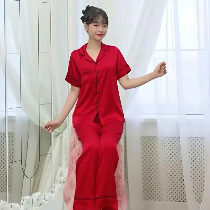 Đồ bộ MÀU TN VIỀN chất vải latin mặc nhà pijama nữ tay dài, quần dài, nhiều mẫu lựa chọn - Xưởng May Thanh Thảo Women Voi Voan