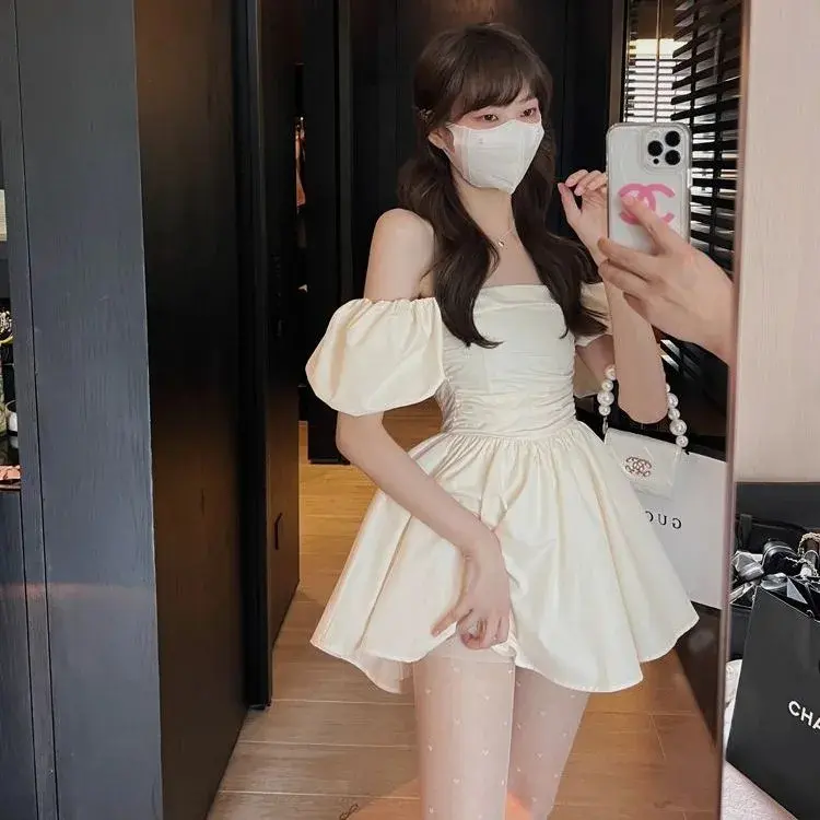 Off the Shoulder Puff Sleeve Dress for Women Party Dress Princess Dress Bodycon Dress Short dress