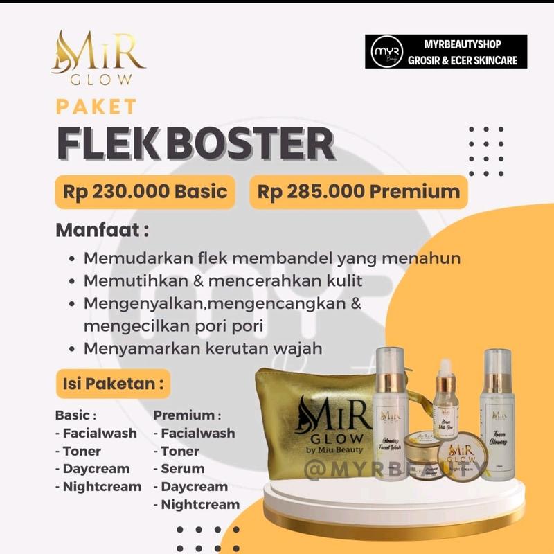 MIR GLOW SKINCARE BASIC WHITENING free GIFT RANDOM Wajah Pencerah  Aging Perawatan Pelembab Facial Hitam Muka 3