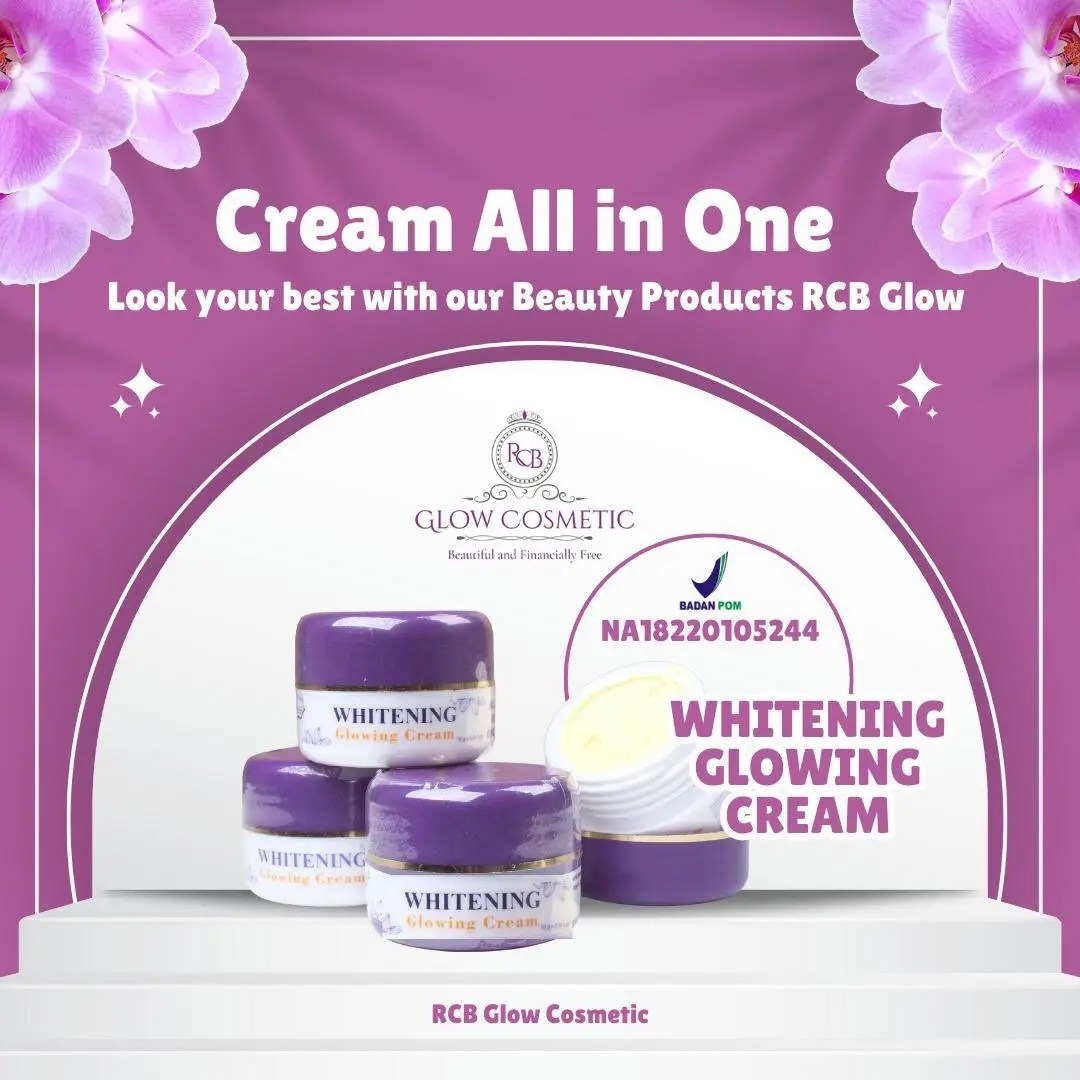 RCB whitening glowing cream all in one Bopeng Bruntusan Muka Kusam Hitam Mencerahkan Wajah Perawatan Beruntusan Pencerah