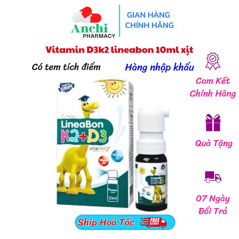 Lineabon Dạng Xịt Màu Xanh Bổ Sung Vitamin D3 K2 Giúp Hấp Thụ Canxi Giảm Nguy Cơ Loãng Xương