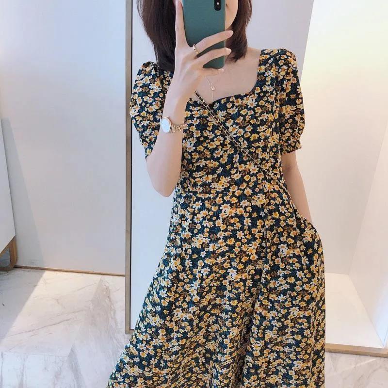 Product Introduction of Fashion Casual Floral Women's Dress 2024 Summer New Temperament Waist-Controlled Loose plus Size Figure Flattering Women's Clothing Skirt Womenswear Elegance 16