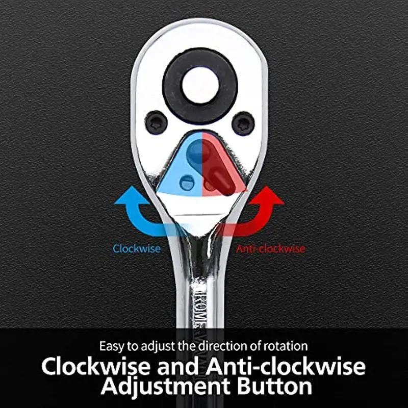 1/4 Inch Multifunctional Ratchet Wrench, 1 Count Quick Release Telescopic Ratchet Socket Wrench Tool, Ratchet Handle Wrench Repair Tools, Hardware, Portable 5