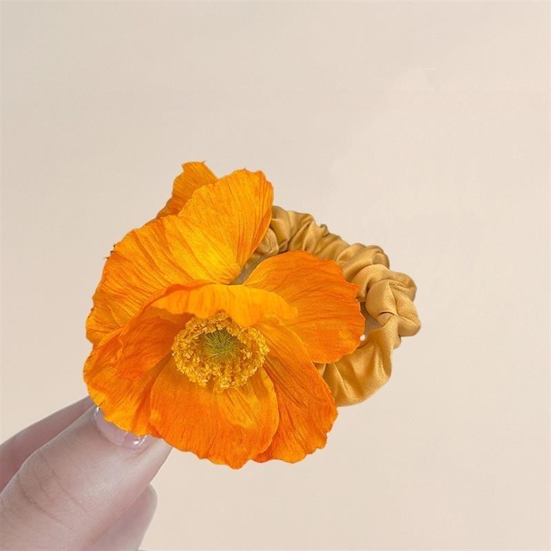 Product Introduction of Vẻ đẹp của màu cam! Băng Đô Đĩa Hoa Poppy, Cao Cấp Phụ Kiện Tóc Đầu Bi Thiết Kế Vải Mô Phỏng, Mới, Dây Tinh Tế 12