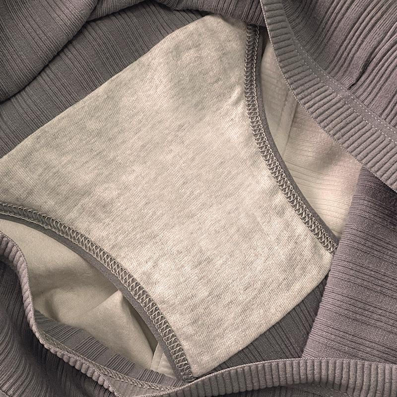 Product Introduction of Đồ Lót Cotton Gân Cho Nữ, Bộ 5 Chiếc, BRALUNE, Kháng Khuẩn Và Thoáng Khí, Quần Sịp Nữ, Mã 163, Dành Cho Nữ Váy Lệch Vai 11
