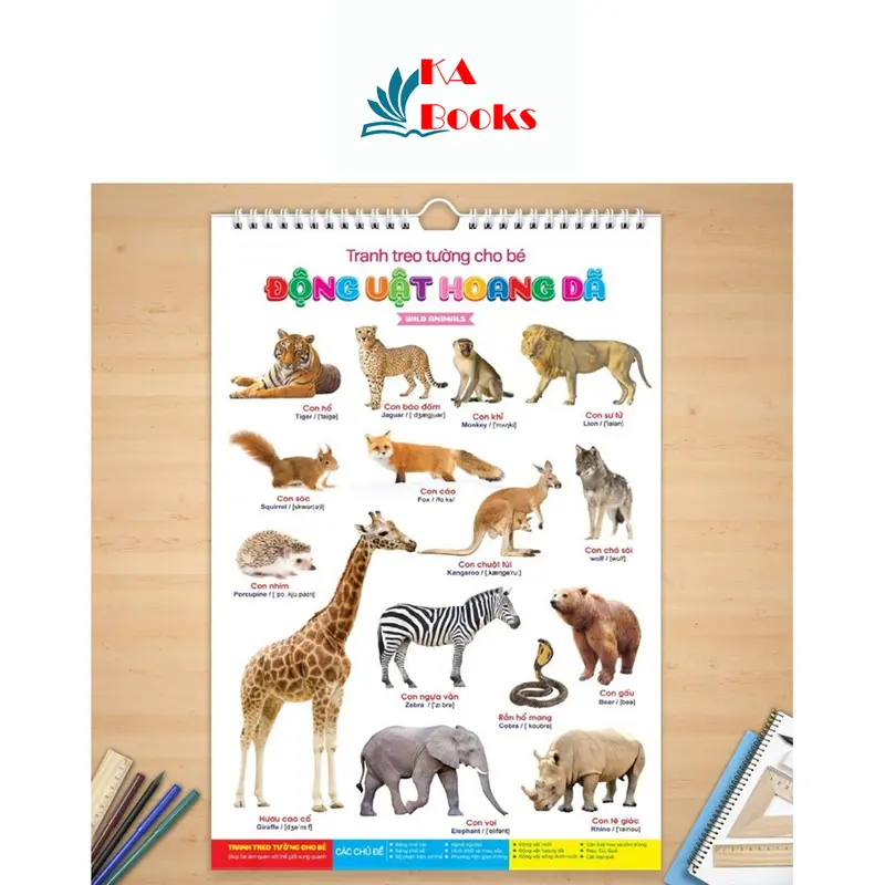 Bộ tranh treo tường song ngữ 6 Tờ 14 chủ đề cho bé Vietnam Picture Books 6