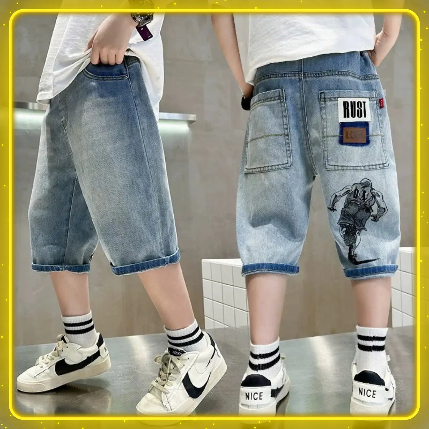 [Dũng Win] Quần Jean Ngố RUST + Ngố Jean 3 cho bé trai , chất jean mềm mặc thoải mái vận động , kiểu dáng hàn quốc size rộng 18kg-55kg