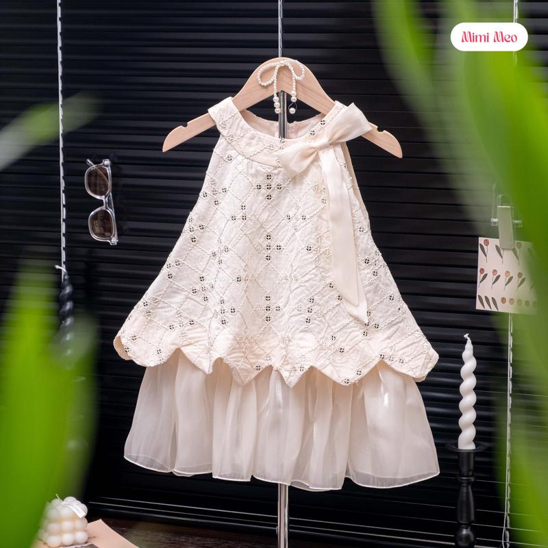 [Mimi Meo - TD285] Váy bé gái mùa hè 9-34kg - Có size MẸ - Vải thêu sequin cao cấp