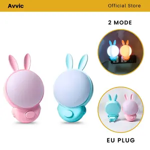 Avvic x Lampu Tidur Karakter Rabbit Two Colour LED Night Light Lampu Malam LED On/Off Saklar