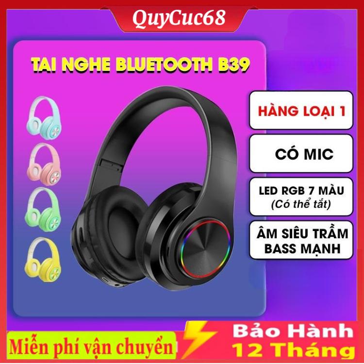 Tai Nghe Bluetooth Không Dây B39 Siêu Trầm Gấp Gọn bảo hành 12 tháng