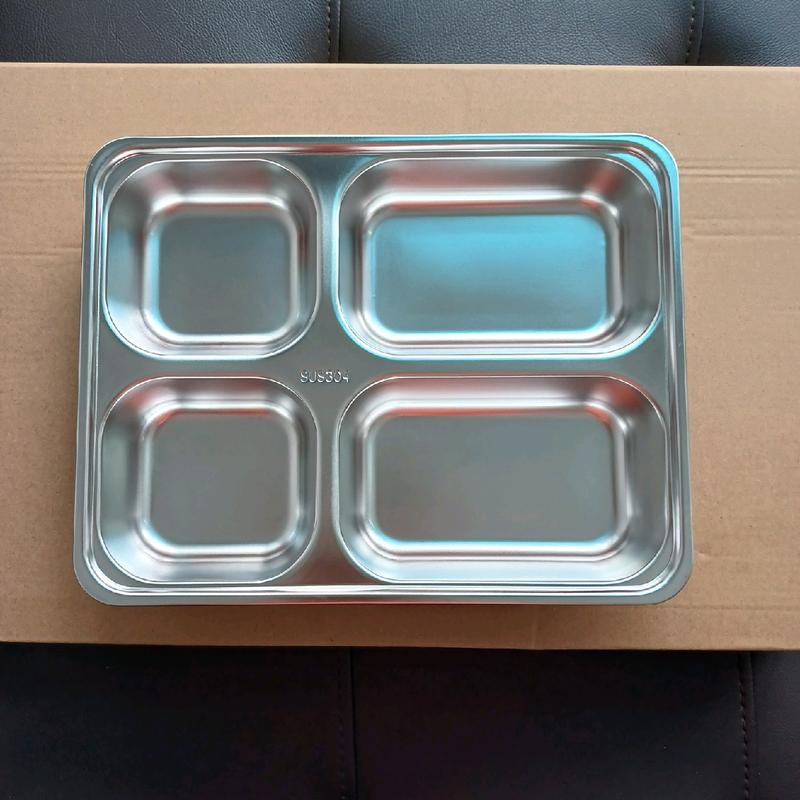 Khay cơm inox 4 ngăn sâu lòng 28x22x4 (cm) - Inox 201/304