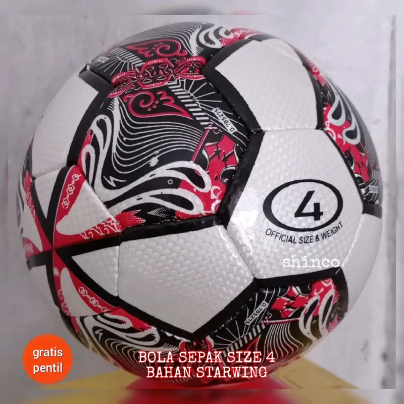 Bola Sepak Size 4 Bahan Starwing / Bola Sepak Murah / Gratis Pentil dan Jaring 4