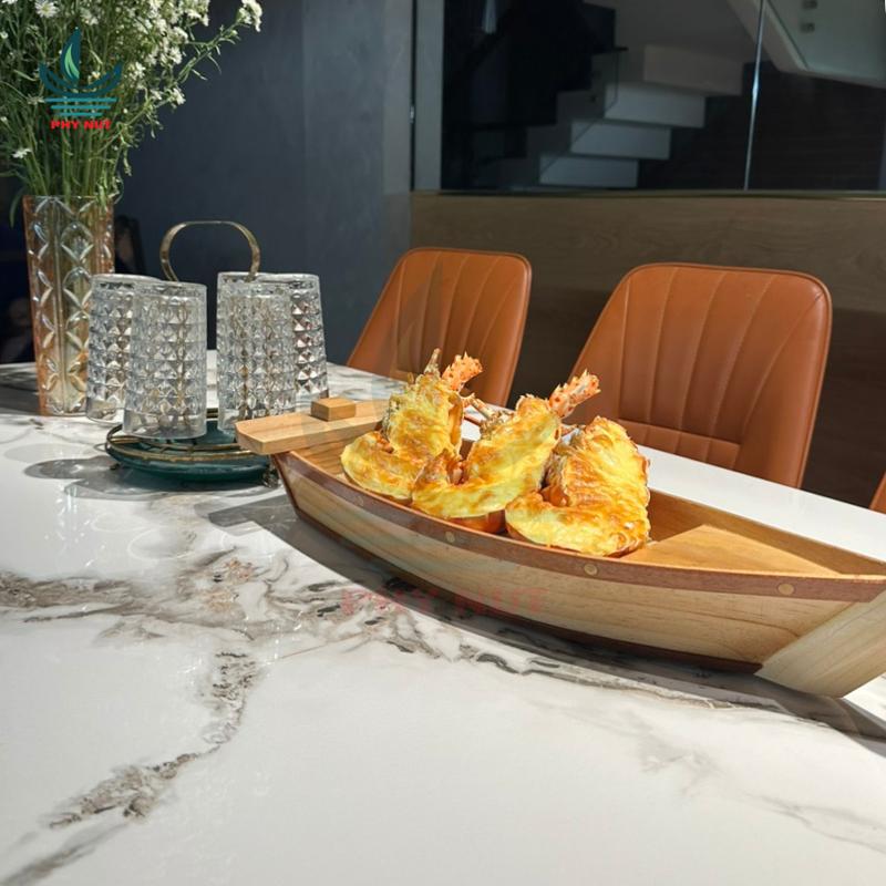 Khay thuyền gỗ OGY trưng bày hải sản, sushi, đồ ăn nhẹ 5
