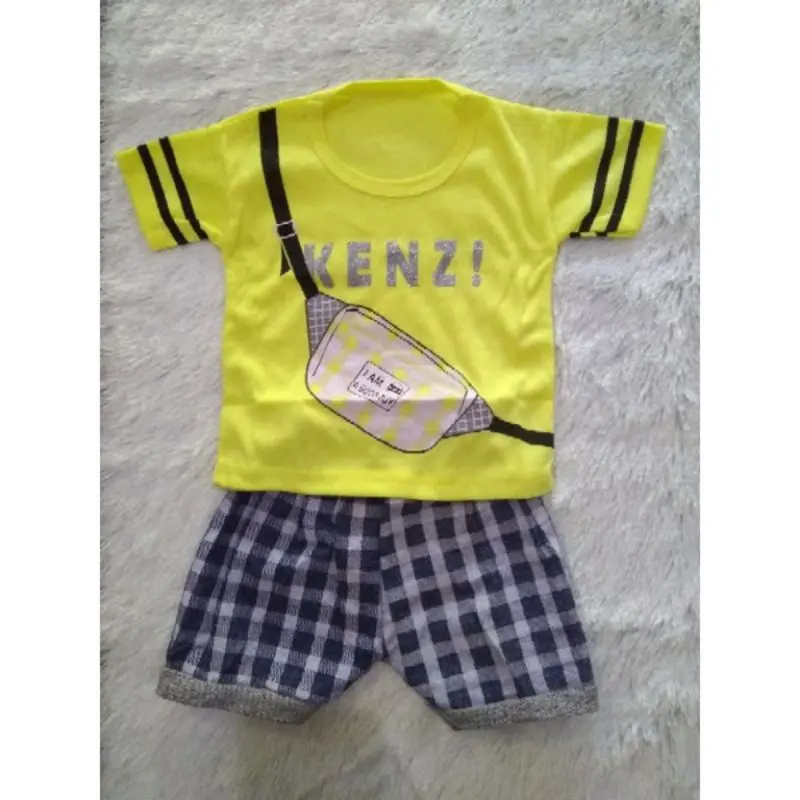 Set Kaos Cowok Baby Kenz! 3-12 Bulan Warna Kuning