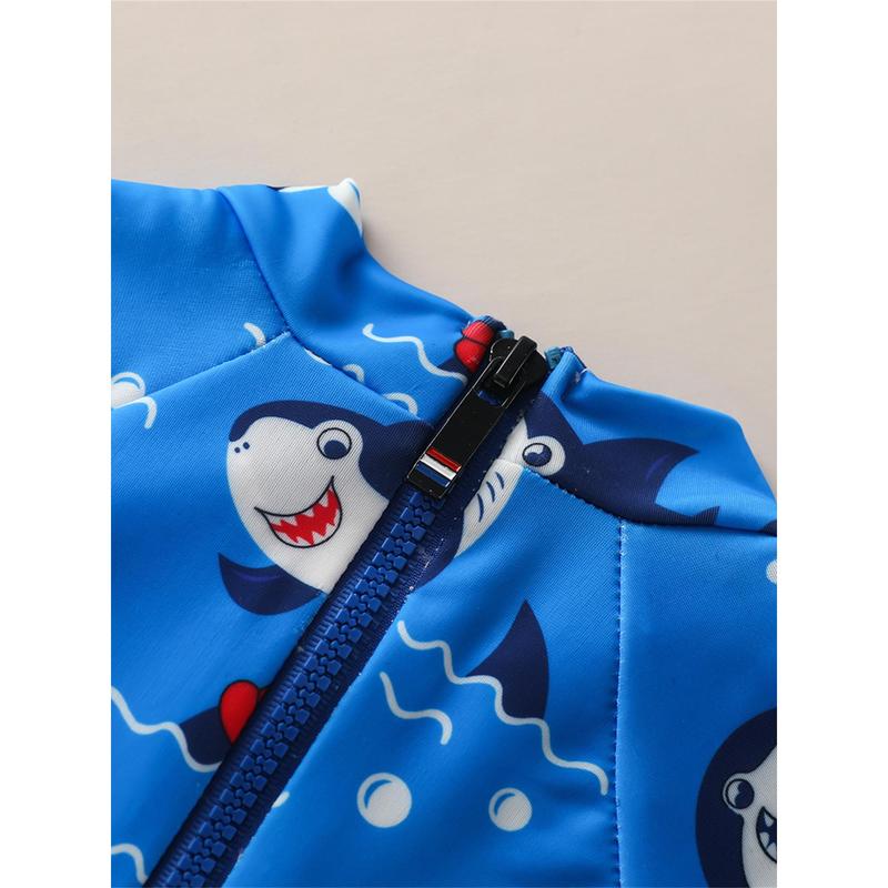 Product Introduction of Kid Boy Romper Swimsuit Short Sleeve Round Neck Cartoon Jumpsuit 18