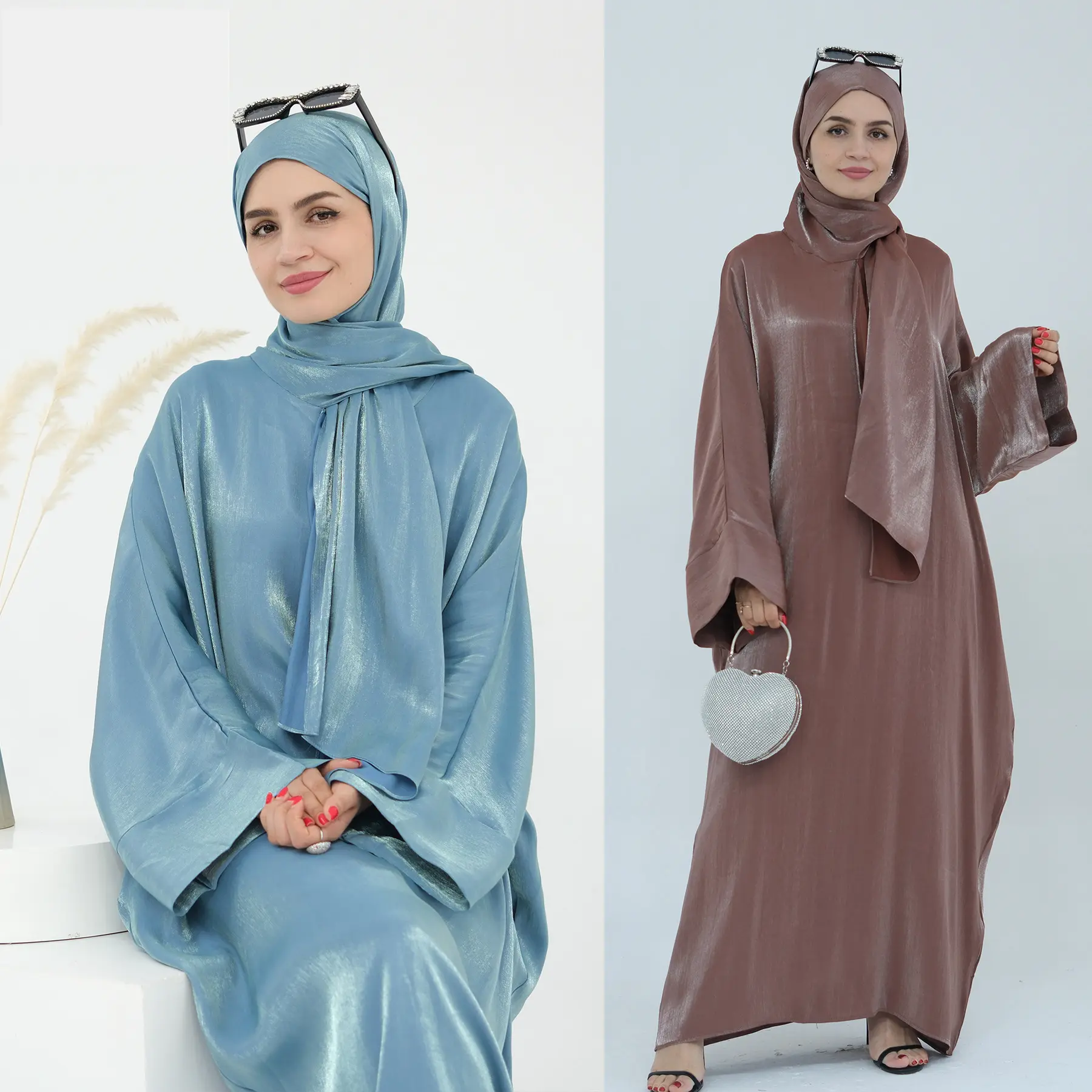 Middle East Elegant Muslim Modest Dress for Women Arab Hijab Abaya