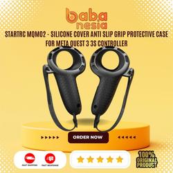 AMVR Controller Grips Compatibel met Oculus/Meta Quest 3S/Quest 3 Accessoires, Silicone Antislip Handvat Hoes, Verstelbare Zachte Handband, 100% Signaal(Niet voor opladen Dock