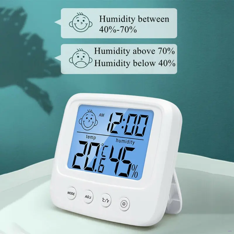 Original Product Digital Thermometer Hygrometer Indoor Room Temperature Humidity Meter LCD Screen with Backlit