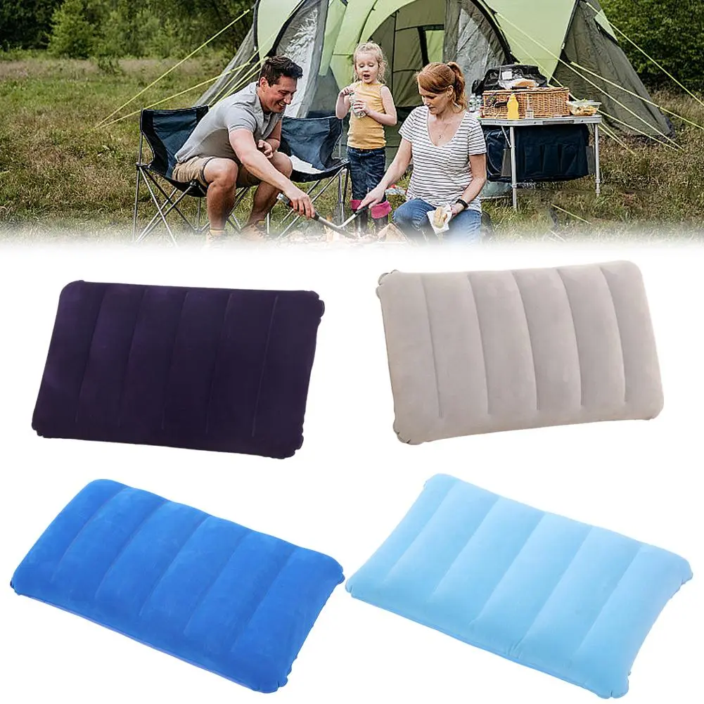 Travel Pillow Flocking Inflatable Neck Pillow Air Pillows Tent Outdoor V2N1 Sleep Pillow X0V8