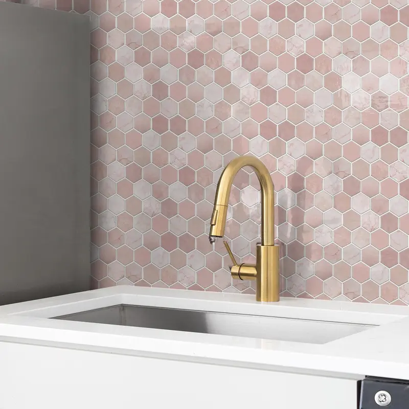 3D Honeycomb Shaped Faux Tile Sticker, Self-adhesive Wall Sticker, Waterproof Wall Decal, Suitable for Kitchen, Living Room and Bathroom, Decorative, Decoration Items, Interior 3