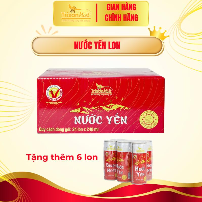 (Mua 1 tặng 6): Mua 1 thùng nước yến lon tặng 6 nước yến lon TriSonNest (Tổng nhận 30 lon), Thơm Ngon, Dinh Dưỡng Cao, Tiện Lợi