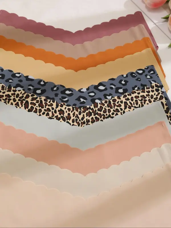 Women's Plain & Leopard Print Brief, Soft Comfy Breathable Panty for Daily Wear, Underwear for All Seasons 6