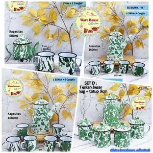 CANGKIR DAN TEKO SET BLIRIK / TEKO DAN CANGKIR SET JADUL / SET JADUL UNIK set teko dan cangkir enamel