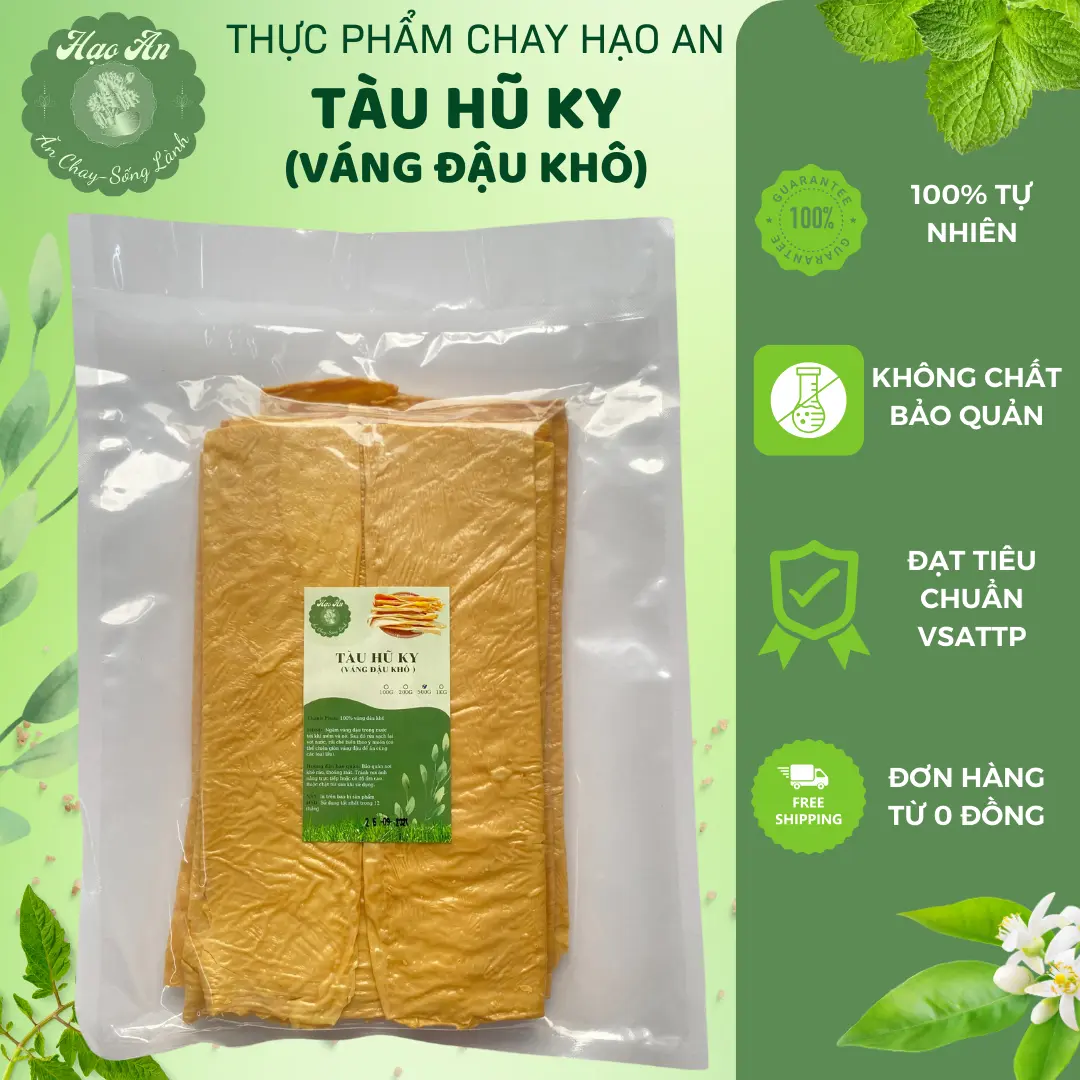 Tàu Hũ Ky Lá ( Váng Đậu Khô ) 500g 1kg, Phù Trúc Lá, Tàu hũ ky ăn lẩu chiên giòn - Thực Phẩm Chay Hạo An