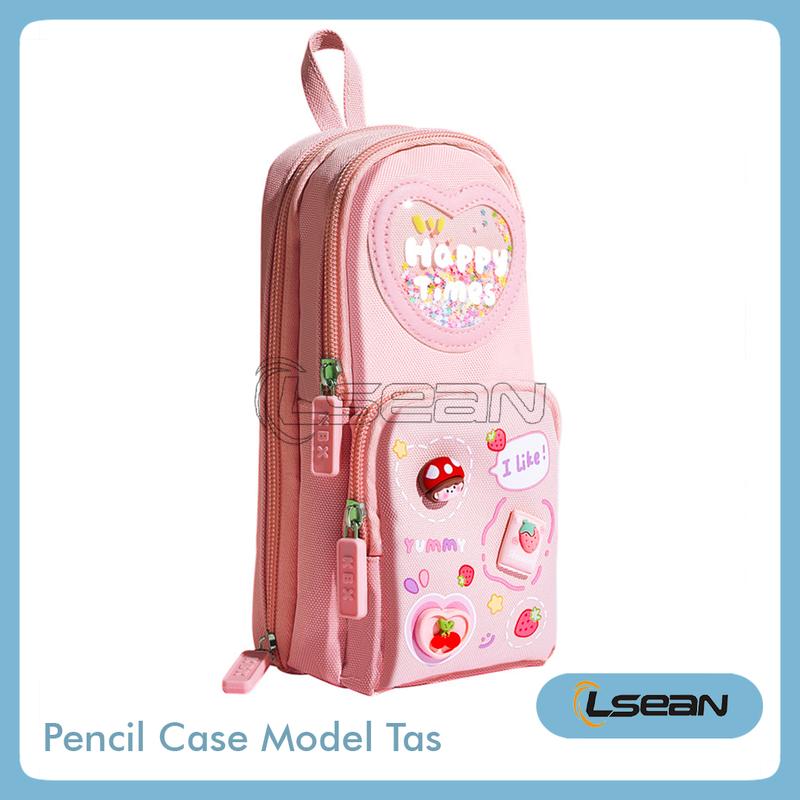 PENCIL CASE HIASAN GLITTER KARAKTER 3D MODEL TAS LUCU KOREA KAPASITAS BESAR Stationery 1
