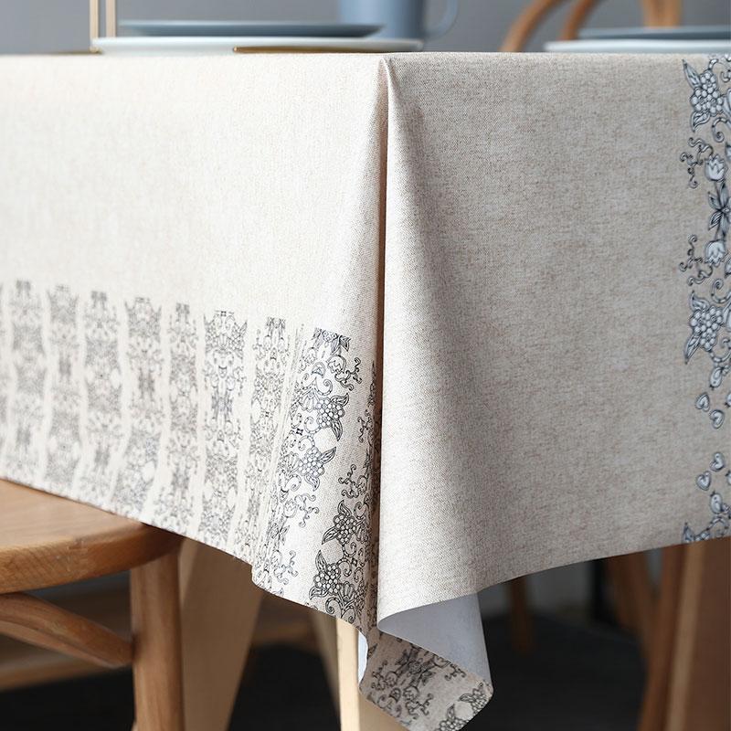 Product Introduction of Dustproof PVC Ethnic Pattern Tablecloth, 1 Count Rustic Boho Printed Dining Room Kitchen Decorative Tablescape 5