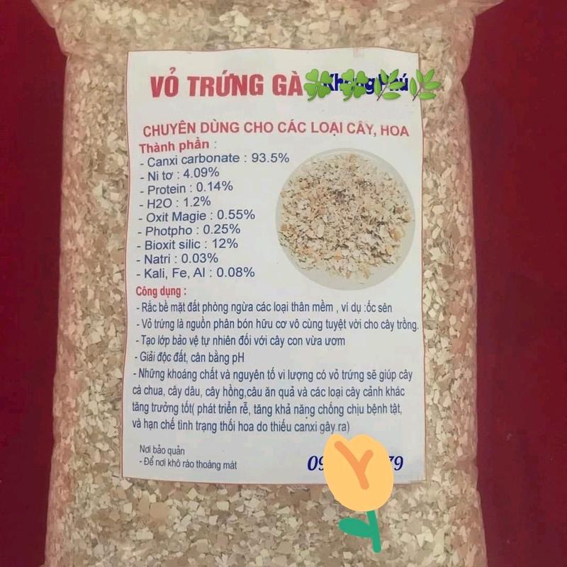 500g VỎ_TRỨNG_GÀ LÀM PHÂN BÓN CHO CÂY TRỒNG CHỐNG ÔC SÊN 0