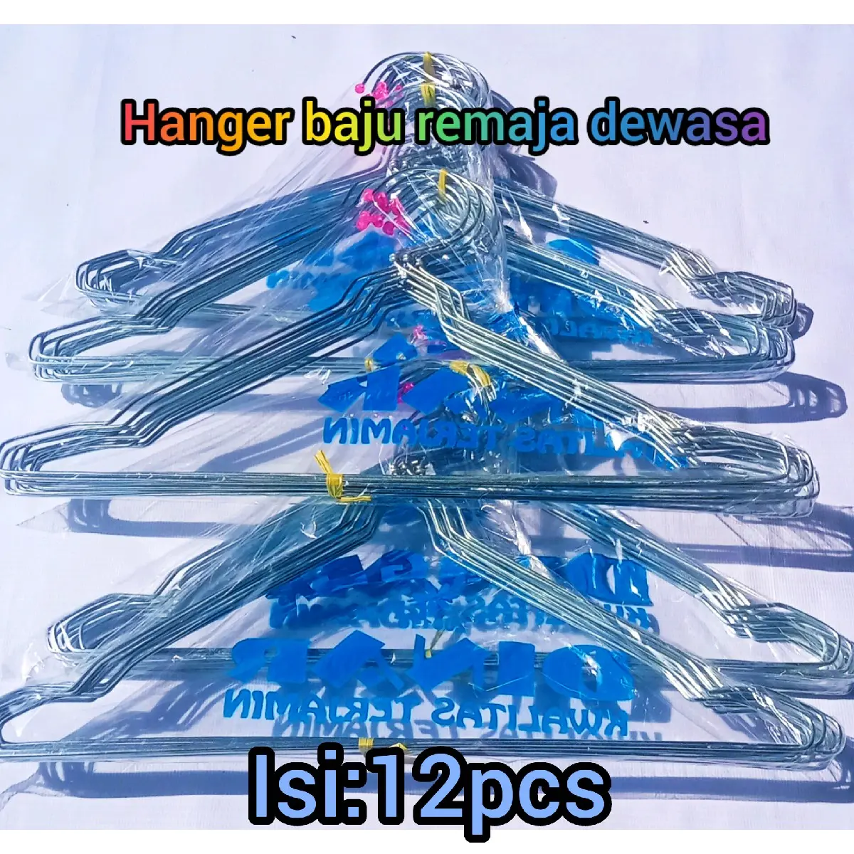 Hanger baju dewasa Hanger baju kawat dewasa Gantungan baju dewasa 12pcs