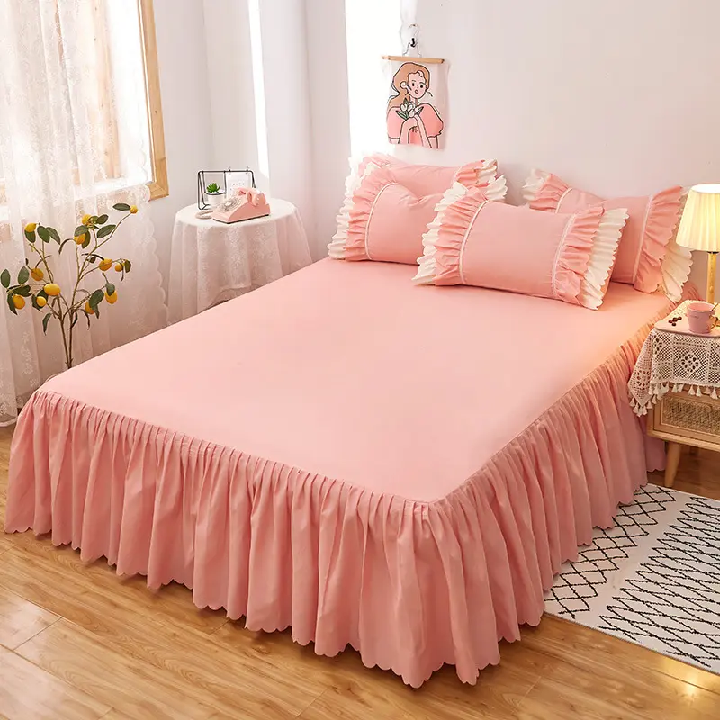 Solid Color Sanding Bed Skirt, Bed Cover Simmons Protective Cover grey set sheets & pillowcases grey fade resistant sheets & pillowcases machine wash green sheets & pillowcases