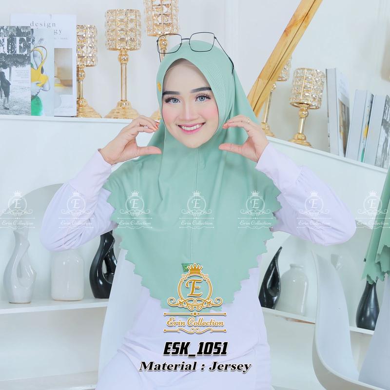 JILBAB INSTAN/ BERGO INSTAN LASER CUT ERIN_COLLECTION Muslim Kerudung Wanita Nyaman Panjang Santai Casual Variasi Sporty 0