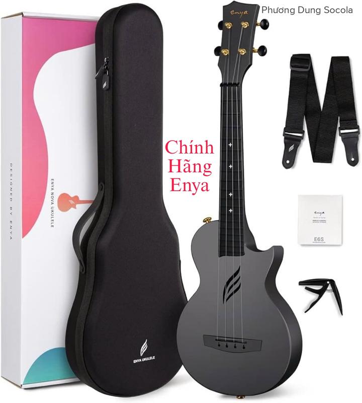 Đàn Ukulele Enya Nova U Màu Đen- Full Phụ Kiện - Hàng Chính Hãng Enya - 4 dây - size concert 23inch - guitar - Đồ Chơi