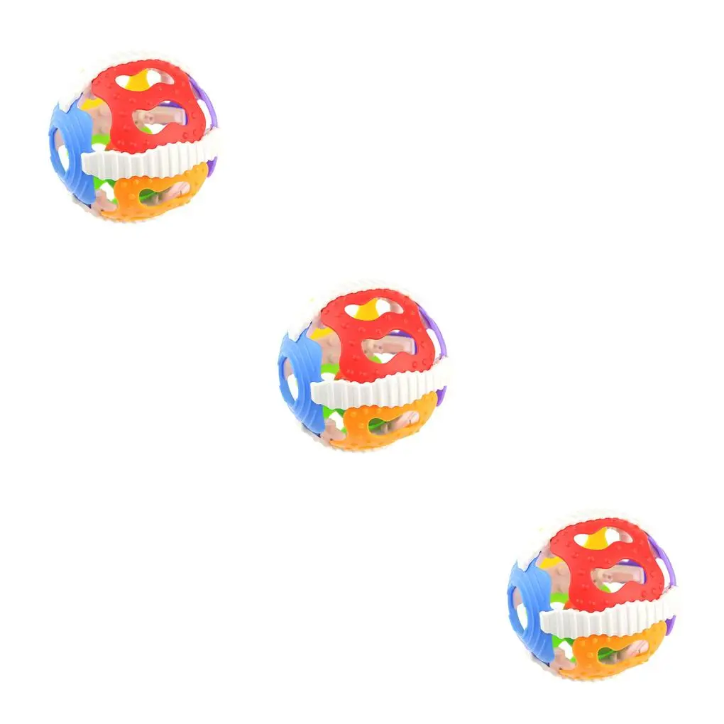 3 Set of Baby Rattle Toys Little Loud Bell Ball Toy Newborn Activity Grasping Toy Handbells Ring Handle Toys