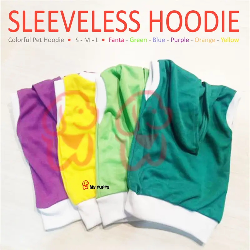 PET SLEEVELESS HOODIE - HOODIE KUCING - BAJU KAOS KUCING 0