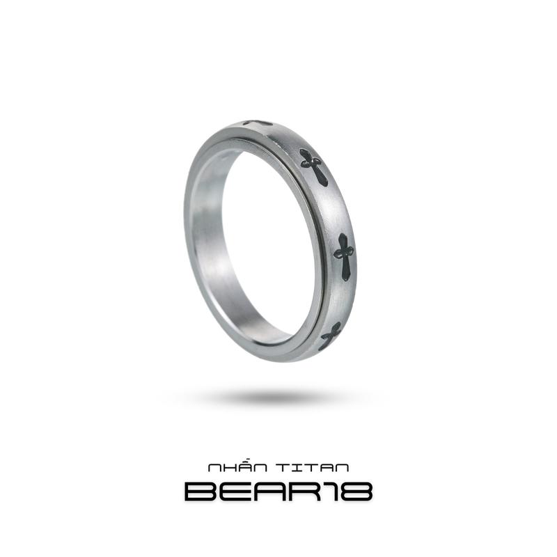 FULL SIZE Nhẫn trơn dành cho nam và nữ chất liệu thép titan không gỉ đơn giản phù hợp đeo nhẫn cặp và nhẫn đôi BEAR18
