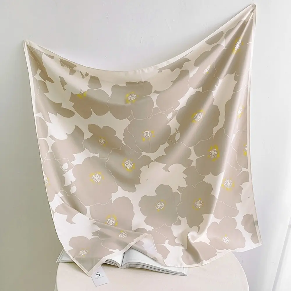 Fashion 90*90cm Silk Scarf Printed Luxury Shawls Headband for Women