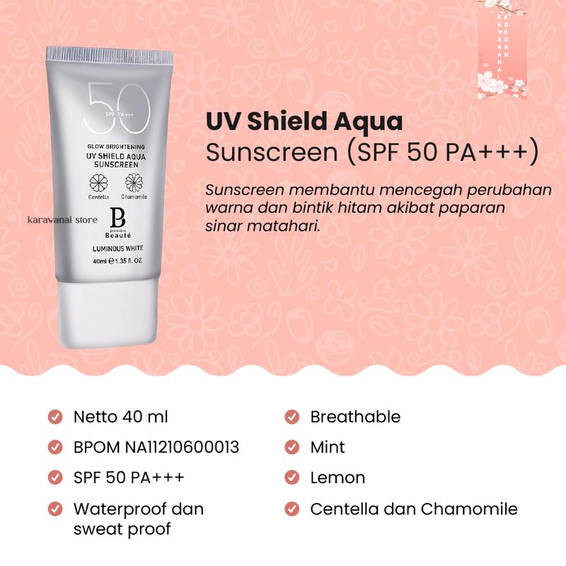 ( BUNDLE ) Premiere Beaute Sunscreen SPF 50 PA+++ 40ml (BPOM ) isi 3pcs Sun creen No White wajah UV Shield Sun protect sunblok badan sunblcok wajah Luminous Tabir Surya Perlindungan Sinar UV Murah banget Semua Jenis Kulit sanscren 1