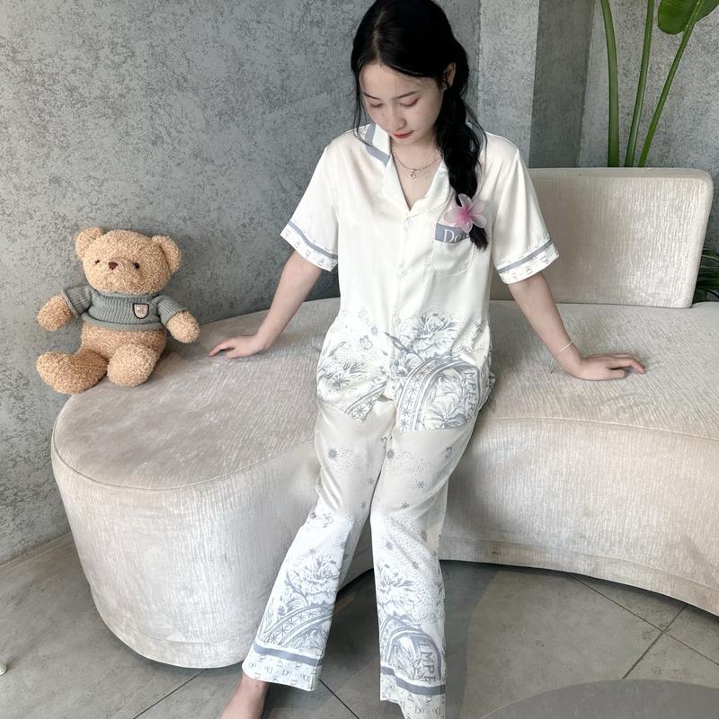 New LAC - Pijama phối chữ Do it Lụa Satin mềm mướt  - Mã LZ06 Women Kem Áo Quần Ngủ bộ đồ macnha 7