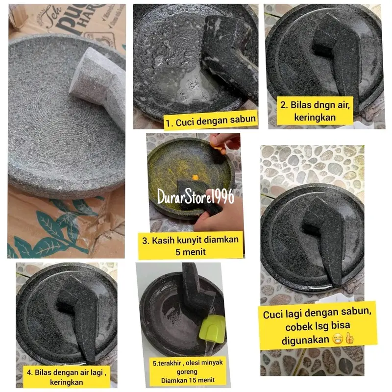 COBEK BATU 100 % ASLI BATU UK. 18 CM FREE ULEKAN 1