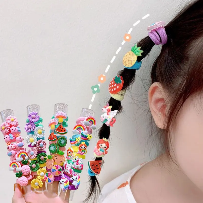BISA COD F5384 Ikat Rambut Anak Korea Impor / Ikat Rambut Anak Set 10 in 1 / Set Rambut Anak 10 in 1 Motif Karakter Lucu Karet Fashion 1