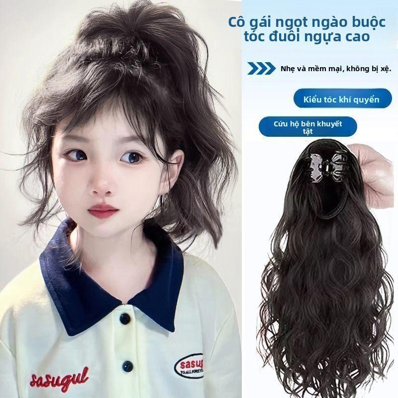 Tóc giả kiểu đuôi ngựa ghim kẹp với sóng to, phù hợp cho cả bé gái và người…