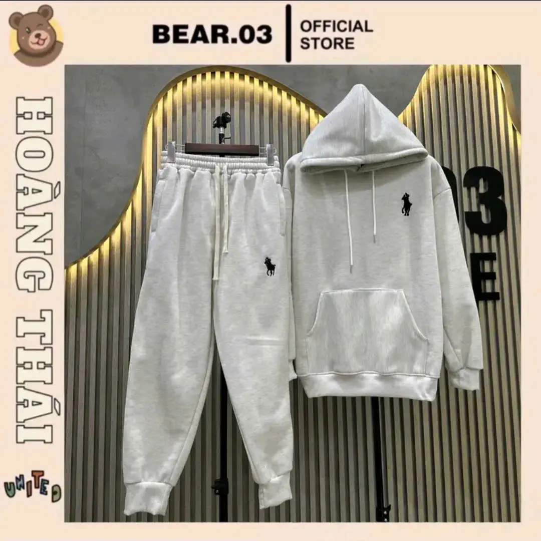Bộ áo ngựa thu đông nam nữ chất cotton dày dặn