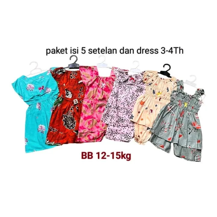 3-4Th isi 5pc paket baju(setelan dan dress) Baju