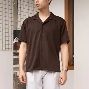 HAIBRO - Kemeja Cove Basic series Lengan Pendek Coffe