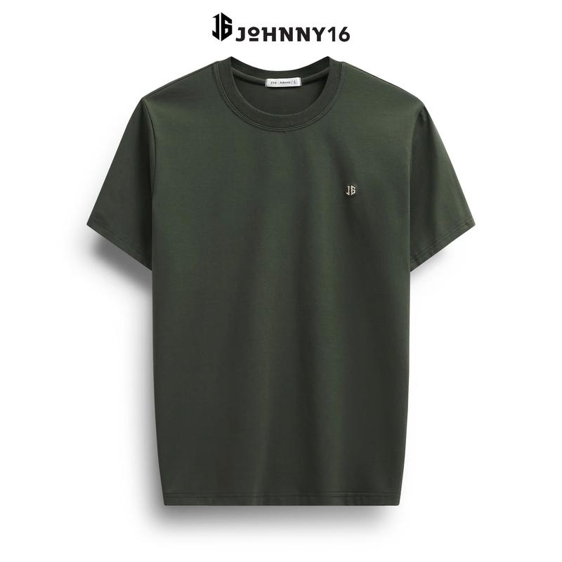 Áo thun thêu logo chắc vải single 95% cotton co giản 4 chiều, thoáng mát, thời trang, basic, thanh lịch - J16 5