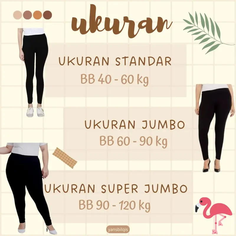 [PAKET HEMAT !!! BELI 4 GRATIS 1] Celana Legging Wanita Dewasa Panjang Polos Ukuran Standar, Jumbo dan Super Jumbo Hitam Nyaman Tebal 1
